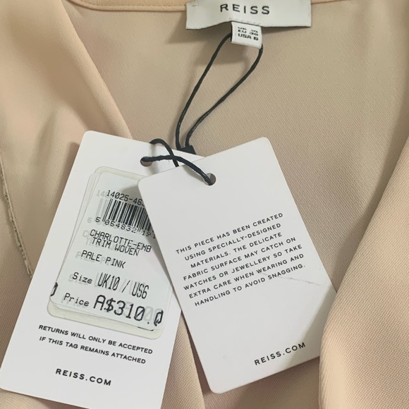 NWT: Reiss Charlotte top with silver beaded edging - Picture 3 of 13